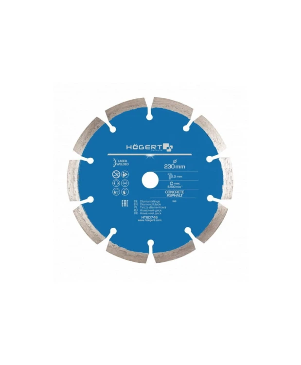 Tarcza diamentowa 230 mm, laserowo spawana HT6D746 (25D)