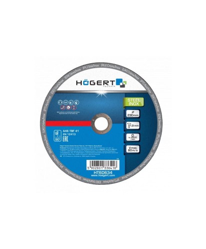Hoegert Tarcza korundowa do cięcia metalu i inoxu 230×1,9×22,23 HT6D604 (25D)