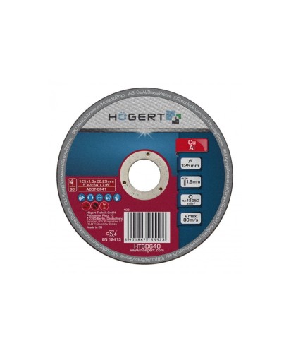 Tarcza korundowa do cięcia miedzi i aluminium 125 x 1.6 x 22.23 mm HT6D640 (25C)