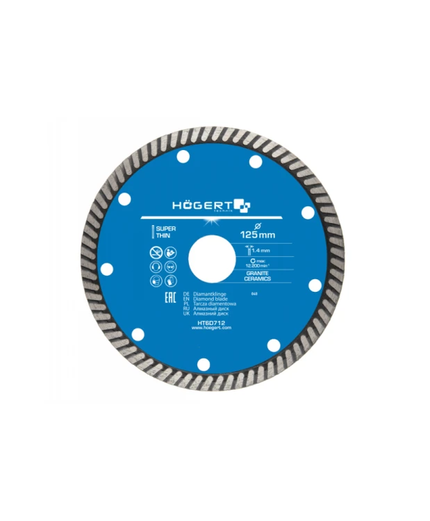 Hoegert Tarcza diamentowa 125 mm, turbo, super cienka HT6D712  (25C)
