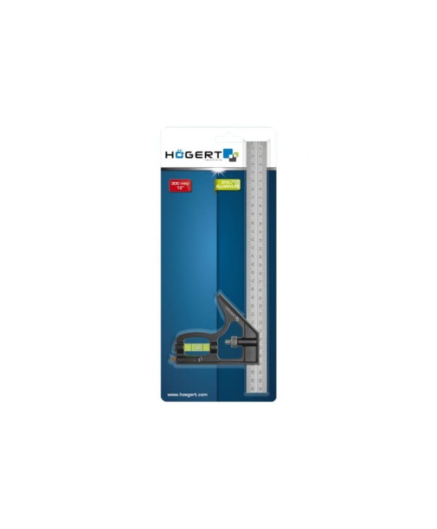 Kątownik stolarski z poziomicą 300mm HT4M217 (8E)(S5)