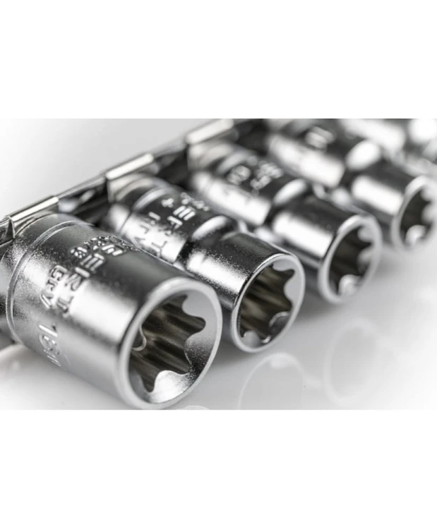 Zestaw nasadek torx 9 szt., 1/4″: E5-E8, 3/8″: E6-E16, CrV HT1A884 (2D)