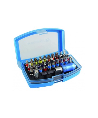 Końcówki wkrętakowe (bity) ze stali S2, zestaw 32 szt. HT1S400 (2C)(S32)