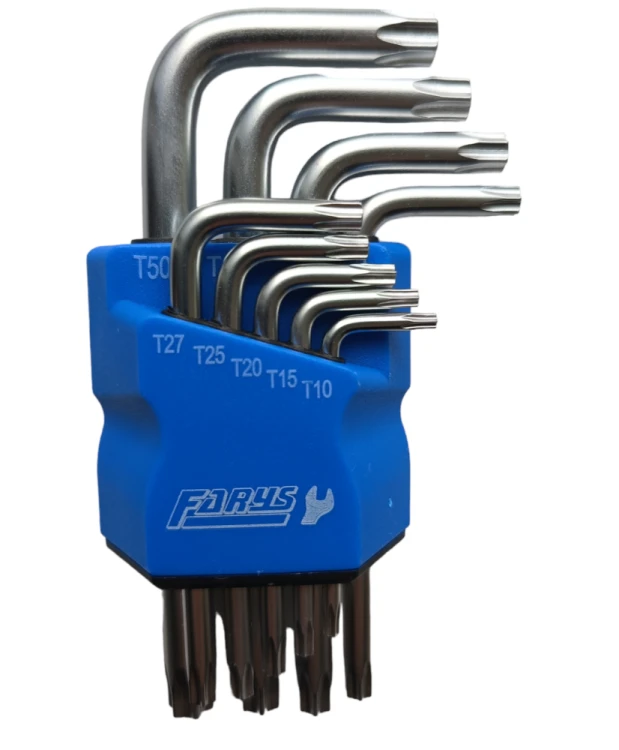 Zestaw kluczy Torx z otworem, Krótkie, Typ L  T10-T50 FR1813