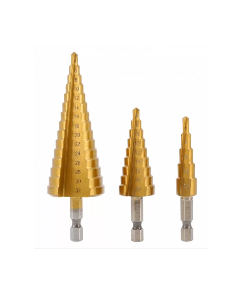 Wiertło stopniowe 4-32 mm zestaw 3 szt HT6D325 (18B)(S33)