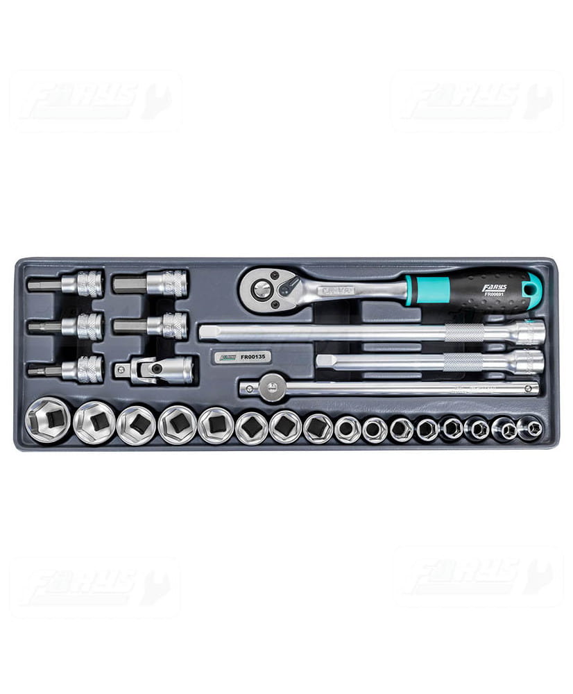 FR00135 Wkład do szafki - zestaw kluczy nasadowych 3/8” 26el.