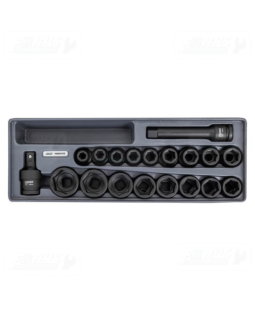 FR00153 Wkład do szafki - zestaw nasadek udarowych krótkich 1/2" 19 el.