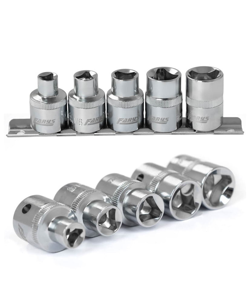 Klucze nasadki trójkątne do pomp wtryskowych 1/2''  8-16,5mm - zestaw 5szt FR4869