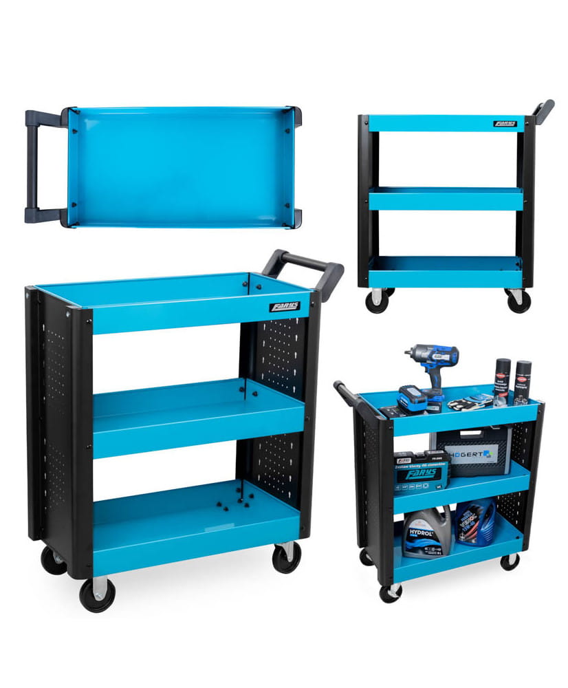 Wózek narzędziowy warsztatowy 3 półki FR4029