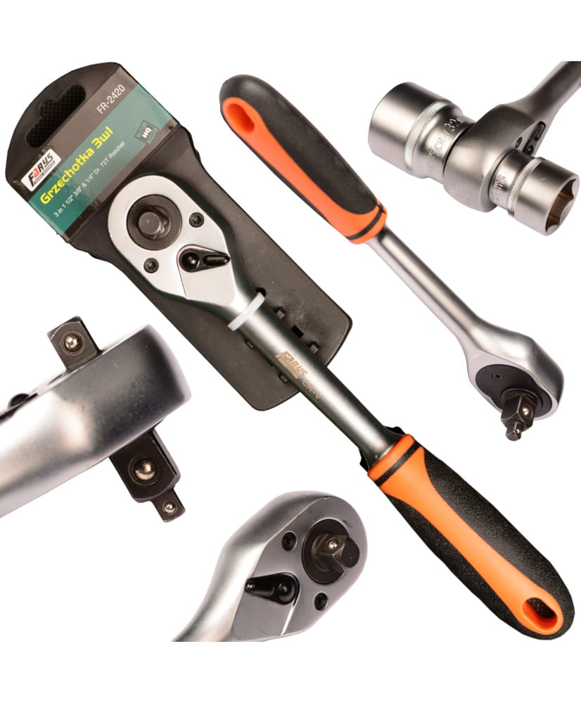 Grzechotka do nasadek 3w1 - 1/4, 3/8 , 1/2  FR2420