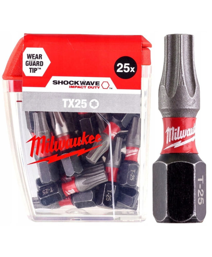 BIT TORX T25 x 25mm 25 szt. Shockwave Impact Duty™ MILWAUKEE