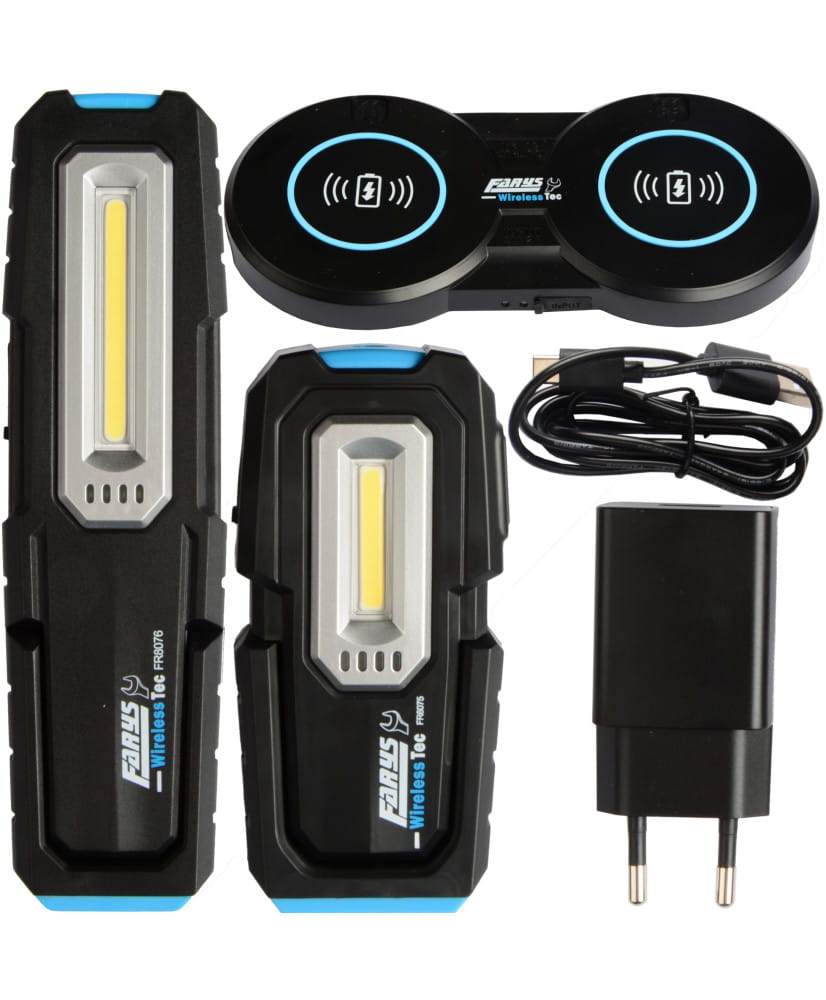 Latarki -2szt Latarka COB LED z ładowarką indukcyjną indukcja FR8077