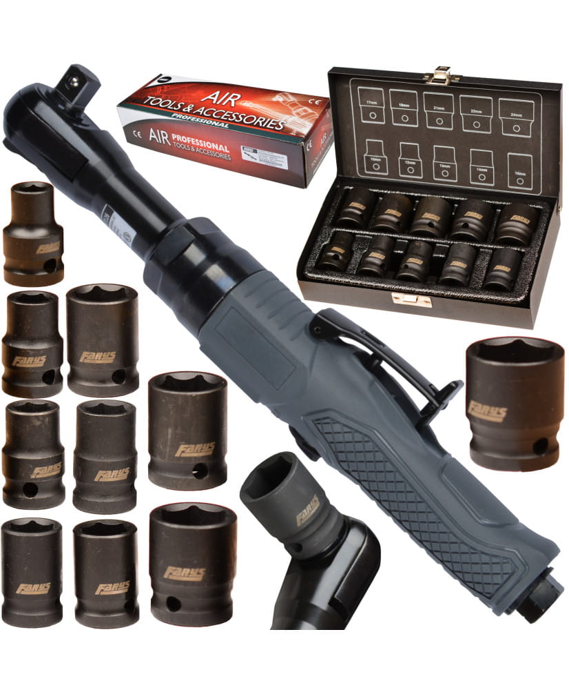 Grzechotka pneumatyczna 1/2" 245Nm FR7126 w zestawie z nasadkami FR2565