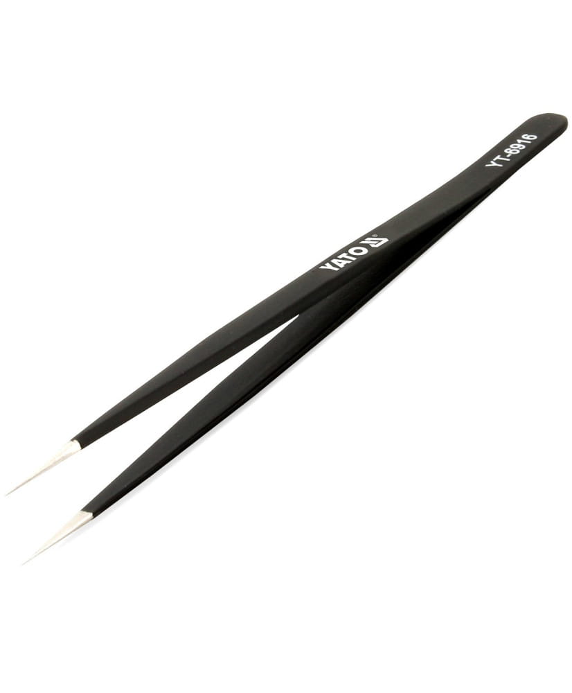 YATO Pęseta prosta powlekana ostre końcówki YT-6916 (S4)
