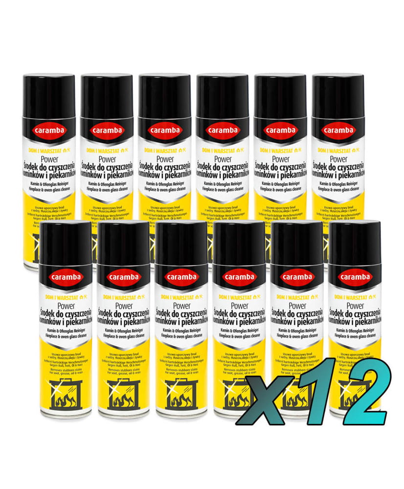 12szt. Caramba Aktywna pianka do czyszczenia szyb kominków i piecyków 500ml