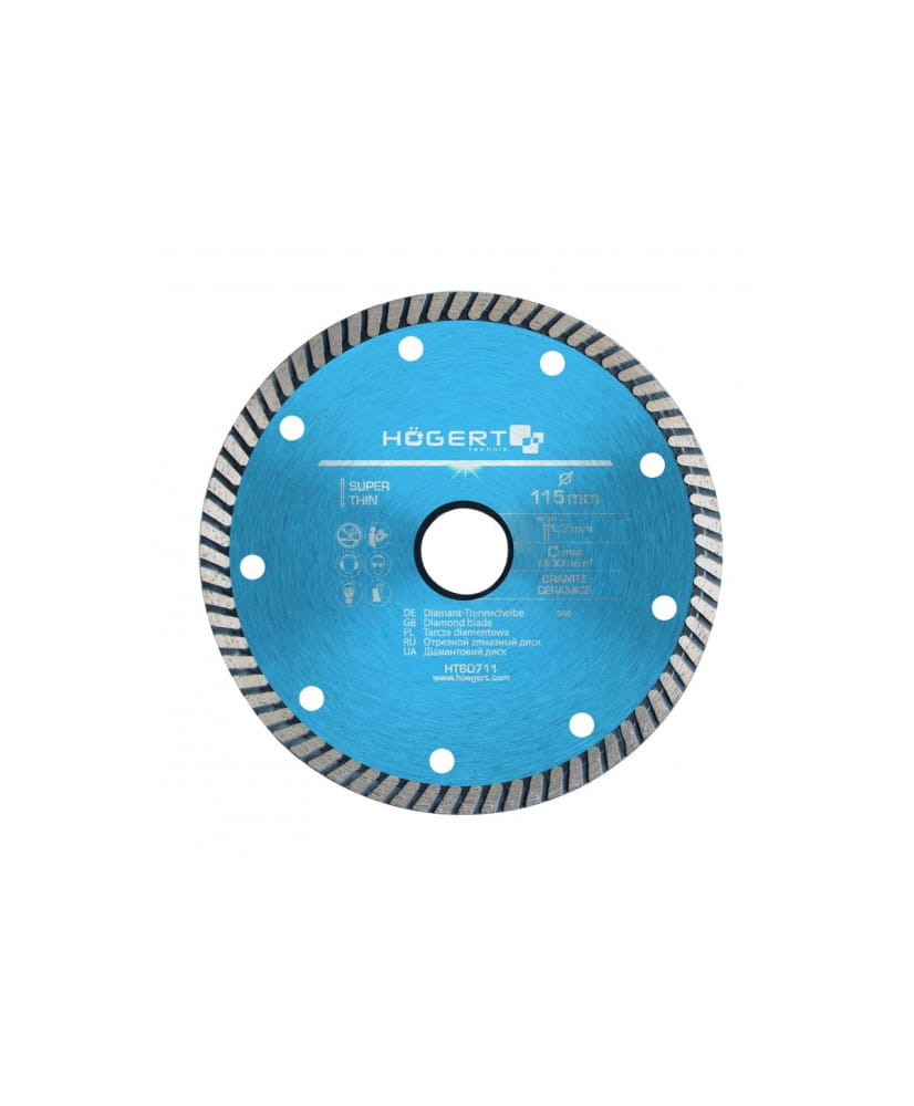 Tarcza diamentowa 115 mm, turbo, super cienka HT6D711 (25C)