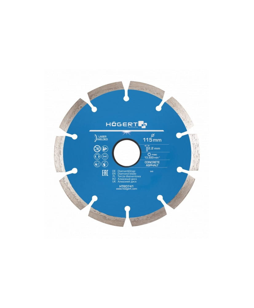 Tarcza diamentowa 115 mm, laserowo spawana HT6D741 (25D)