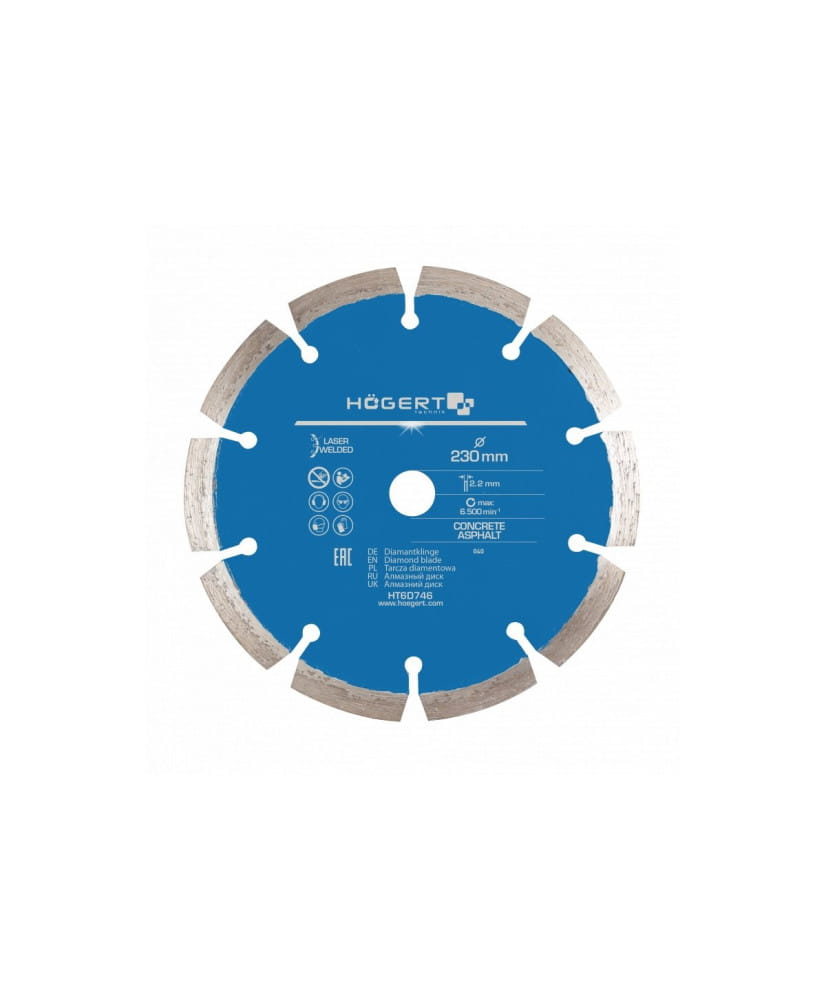 Tarcza diamentowa 230 mm, laserowo spawana HT6D746 (25D)