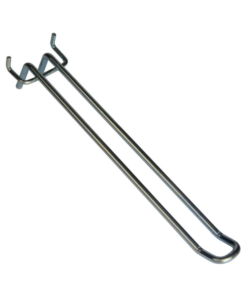Haczyk uchwyt do regału metalowego sklepowego podwójny 26 cm