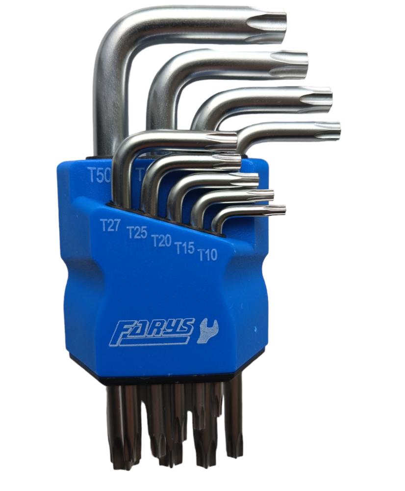 Zestaw kluczy Torx z otworem, Krótkie, Typ L  T10-T50 FR1813