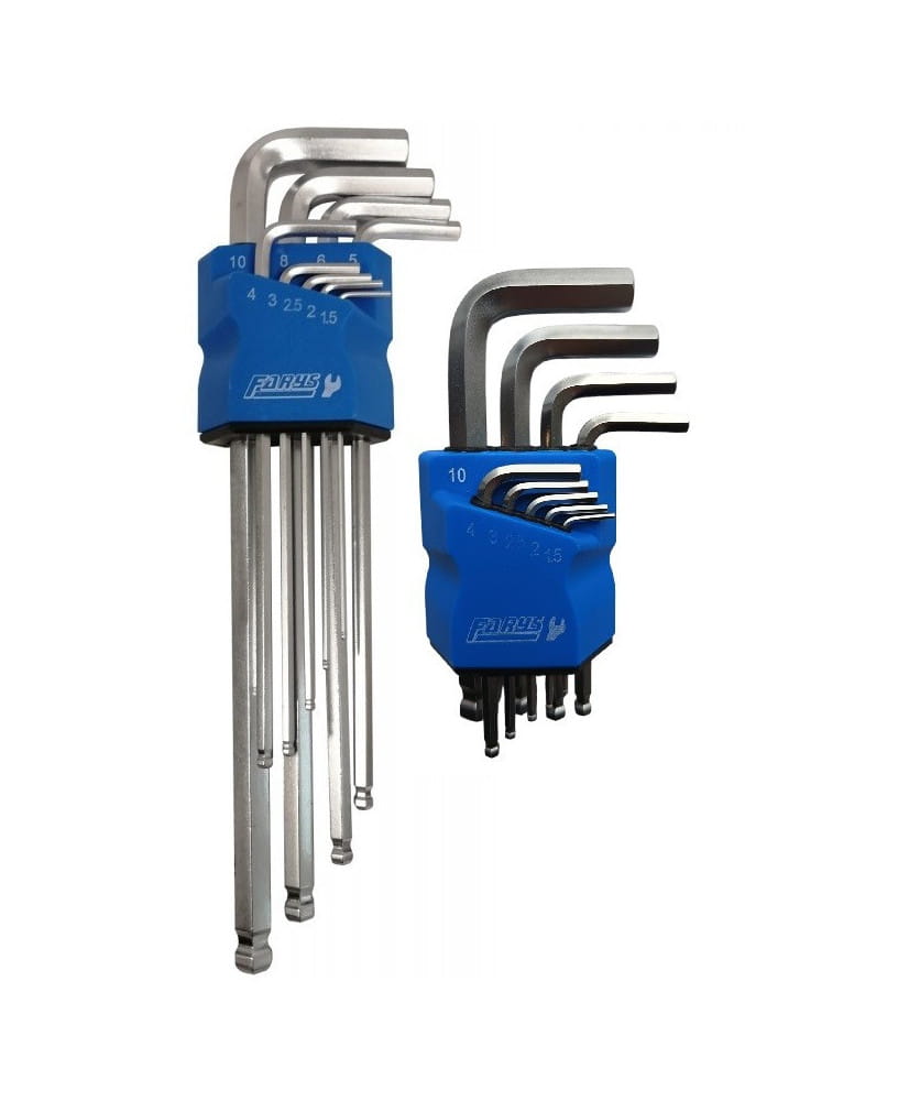 Zestaw kluczy Imbusowych z końcówką kulistą, Extra długie i krótkie Typ L FR1805 + FR1809